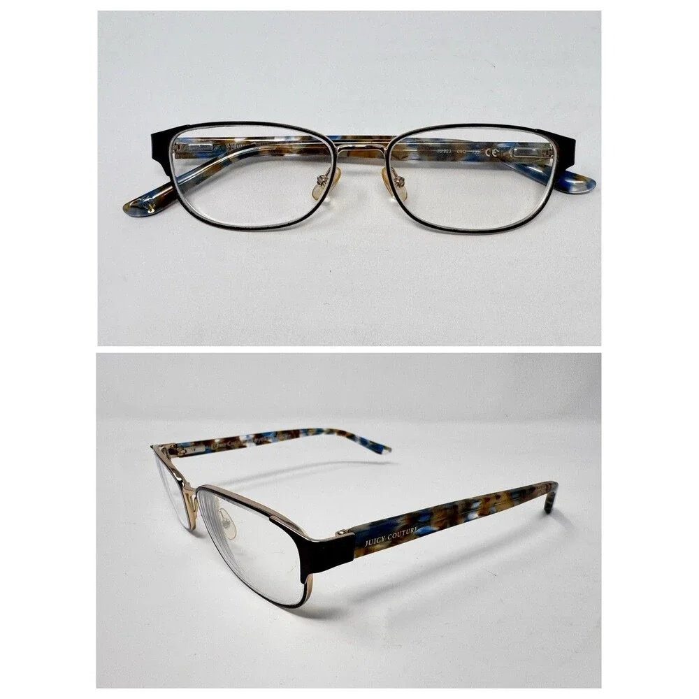 Juicy Couture JU223 09Q Eyeglass Frames Only 53-17-135 Brown Blue Tortoise